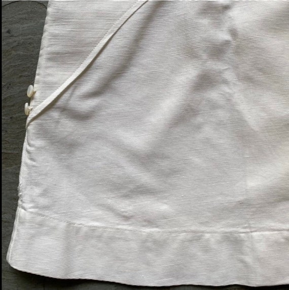 Antique 1900s white toddler dress coat with flora… - image 9