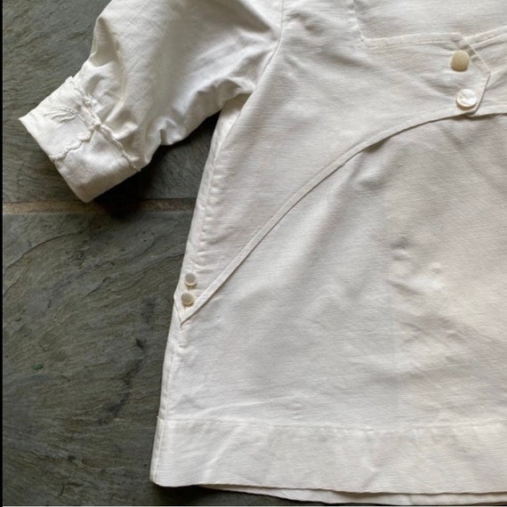 Antique 1900s white toddler dress coat with flora… - image 8