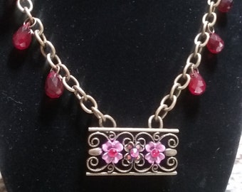 Austrian Crystal and Brass Necklace