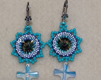 Swarovski Crystal Cross Earrings