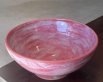 Handgemaakte roze keramische serveerschaal | Fruitschaal