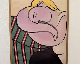 Vtg Pablo Picasso Guggenheim Museum Poster Print Woman with Yellow Hair 24x18.5