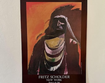 Fritz Scholder Sunset Indian Elaine Horwitch Gallery Poster Print 36x24 1980
