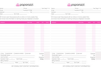 Formularz zamówienia Paparazzi (natychmiastowe pobranie)
