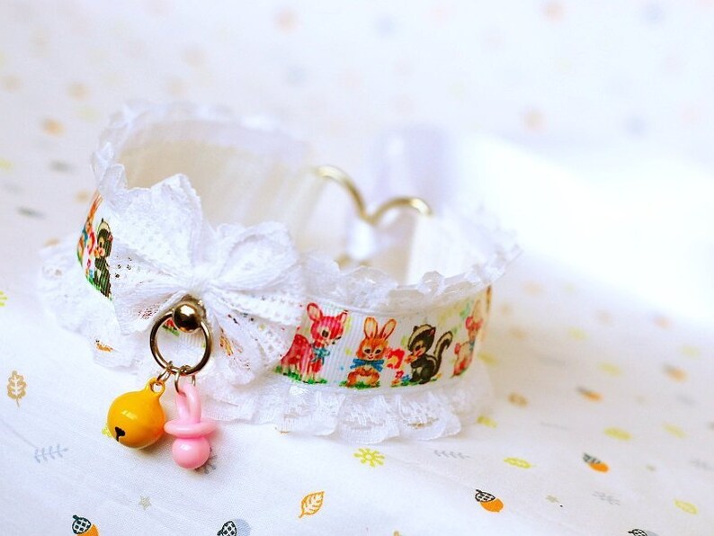 abdl babygirl lolita Vintage Pet ddlg collar for pet play age play bdsm