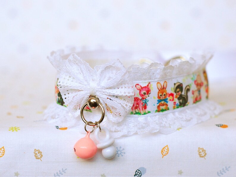 abdl babygirl lolita Vintage Pet ddlg collar for pet play age play bdsm