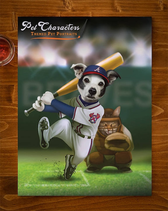 Baseball Gift Custom Pet Portrait ANY TEAM Jersey Chicago Cubs 