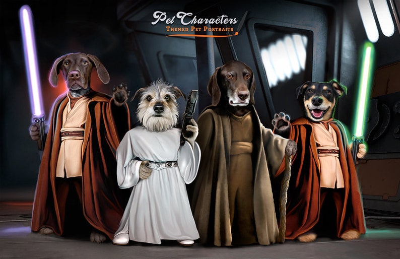 Jedi Star Wars Multiple Pet Portrait Star Wars costume pet ...