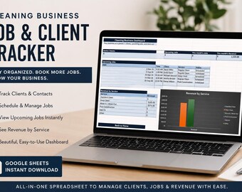 Gestor de negocios de limpieza / Gestor de clientes, trabajos y horarios / Plantilla de Excel