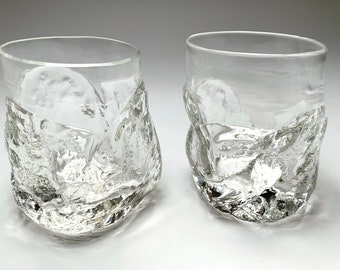 Large Whisky Glasses Single glass. Low Ball Rocks glass for Drinking Whisky or Wine. Gifts for the Whisky Lover. Boulder Glass.