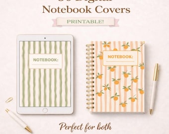 Ensemble de couvertures pour ordinateur portable, modèle canva, couverture de journal esthétique imprimable, ensemble de couvertures pour agenda numérique