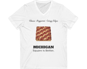 Michigan Pizza T-Shirt - Square Is Better | 50 States 50 Slices