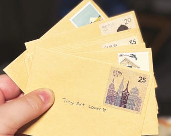 Tiny Mystery Art Envelope | Original Mini Artwork | Surprise Art Gift | Pop Culture, Abstract & Landscape Art