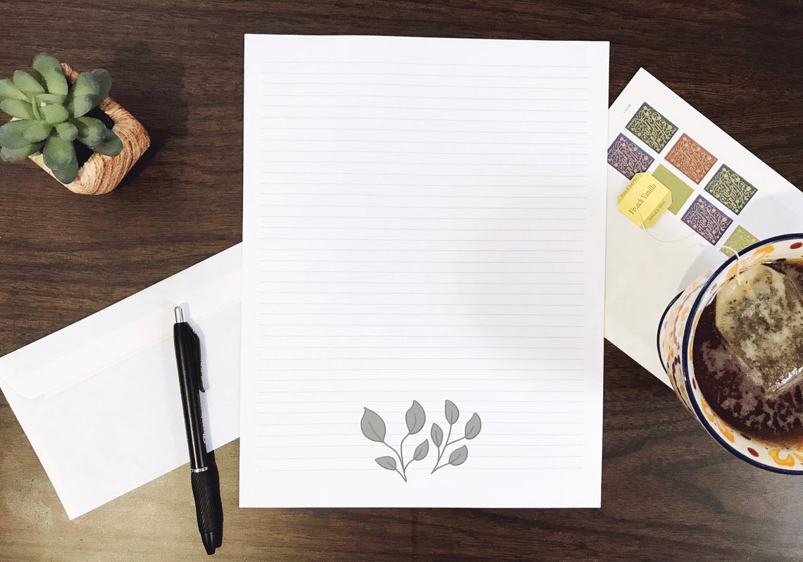 20 Sheets Loose Leaf Letter Writing Paper Monochromatic Etsy