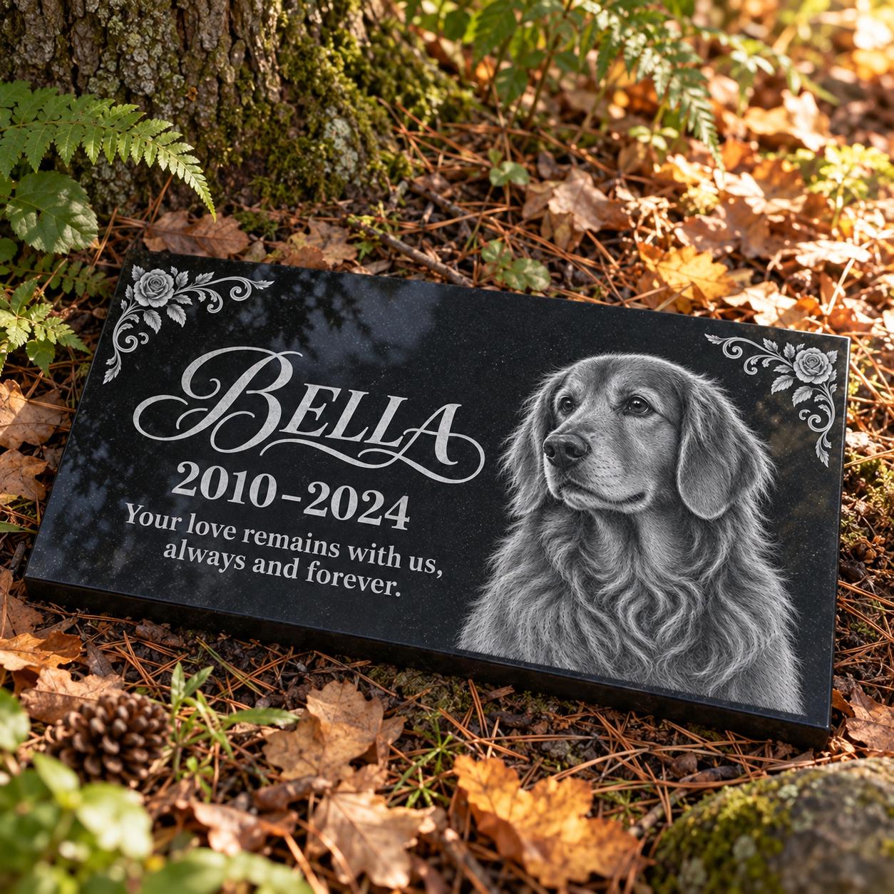 Custom Photo Pet Memorial Stone, Personalized Marble Pet Grave Marker, Dog or Cat Loss Sympathy Gift, Garden Remembrance Plaque