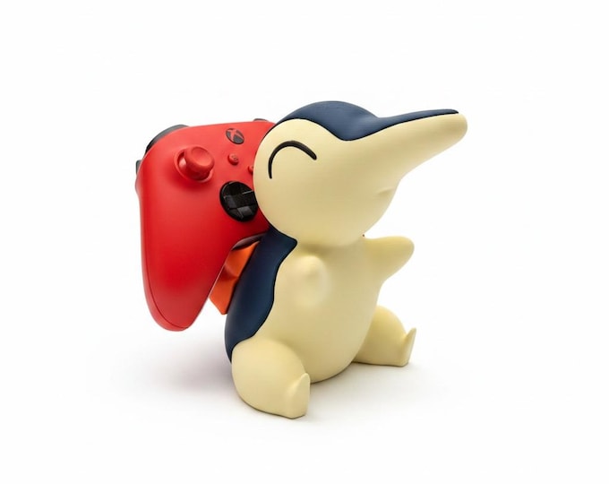 Featured listing image: Cyndaquil Controller Holder | Pokémon Inspired Gaming Controller Stand | 3D Printed Gamer Desk Accessory | Pokémon Gaming Gift