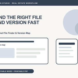 Editable Internal File Finder & Version Map for Real Estate Agents | Word + PDF