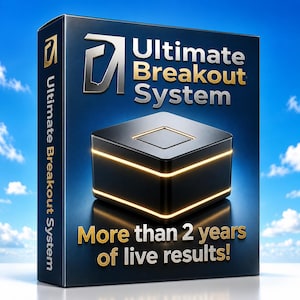 May include: A dark blue rectangular product box featuring the text Ultimate Breakout System and More than 2 years of live results. The box displays a graphic of a black cube with glowing orange horizontal lines and a square top panel.
