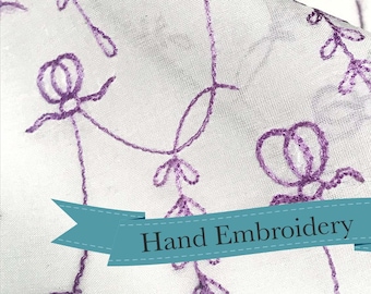 1782-94 Wisteria Garland Apron - RR123H - Historical Hand Embroidery Design