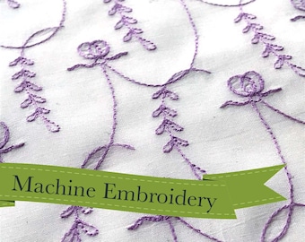 1782-94 Wisteria Garland Apron - RR123 - Historical Machine Embroidery Design