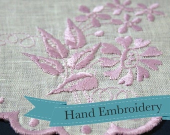 1821 Scalloped Floral Border - RR103H - Historical Hand Embroidery Design
