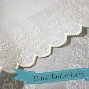 Historical Hand Embroidery Design - 1826 Floral Sprigged Apron or Handkerchief- RR104H