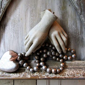 Framed Angel Wings, crown with Santos hands Wall Art - The watchful angel anita spero design
