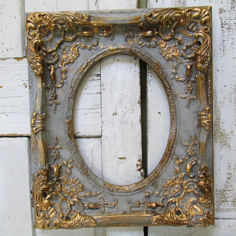 Large ornate picture frame wood w/ gesso antique French Etsy
