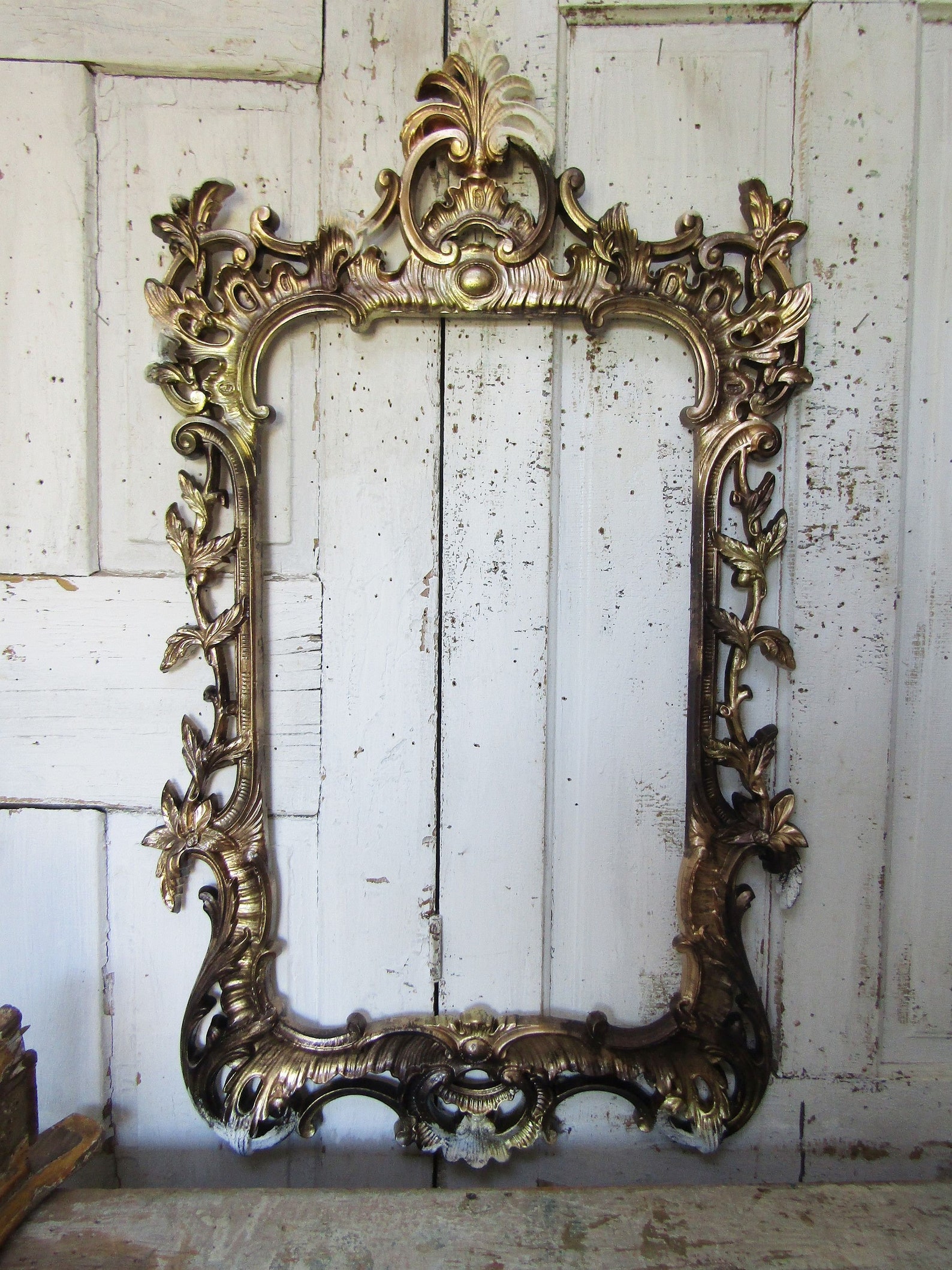 Large Ornate Picture Frame Painted and Distressed Golds Etsy