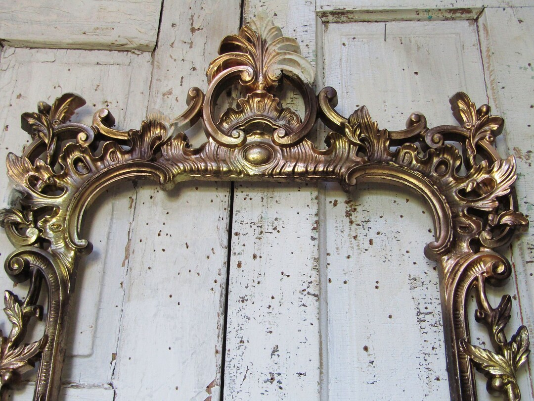 Large Ornate Picture Frame Painted and Distressed Golds Etsy
