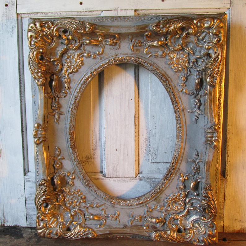 Large ornate picture frame wood w/ gesso antique French Etsy