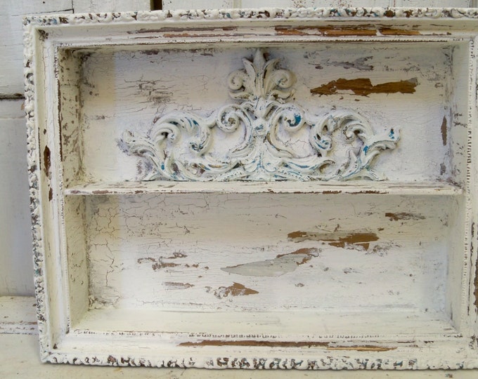 Shabby Chic White Wall Shelf Hand Painted Chippy Distressed Etsy