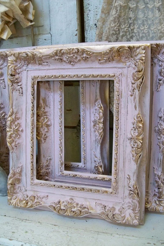 Shabby Chic Pink Frames Soft Muted Colors Gold Accent Shabby Chic Pink Frames Soft Muted, Rose Gold Shabby Chic Mirror