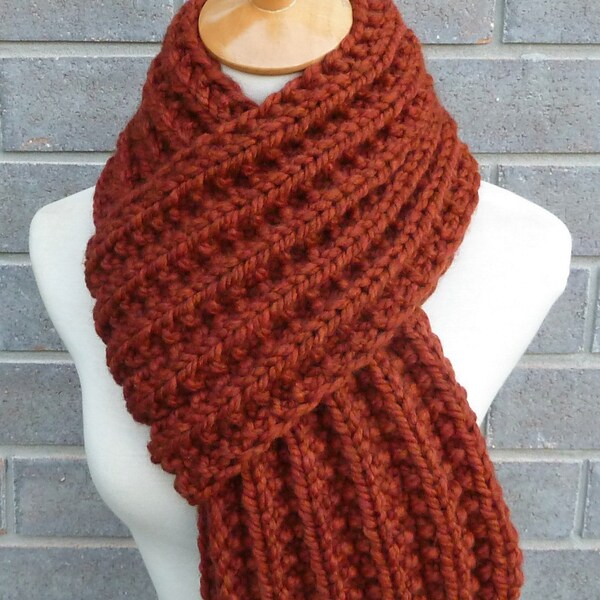 Orange Knit Scarf Etsy