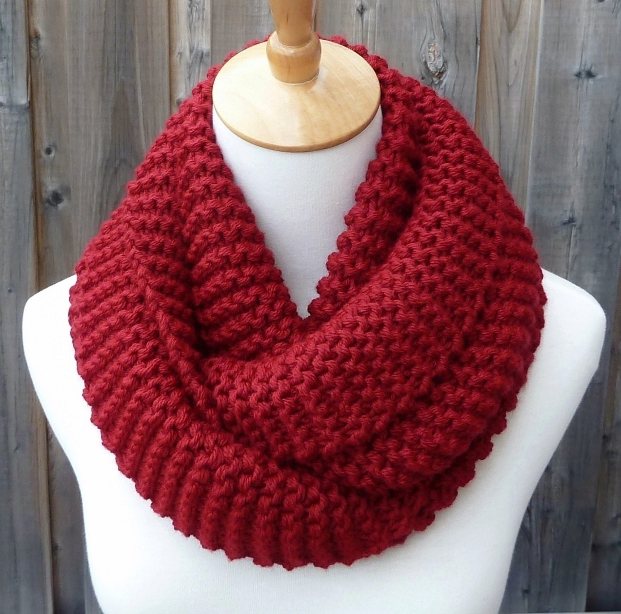 Deep Red Knit Scarf