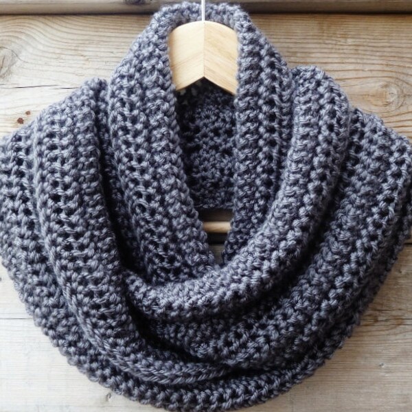 Charcoal Gray Infinity Scarf - Gray Infinity Scarf - Circle Scarf - Ready to Ship