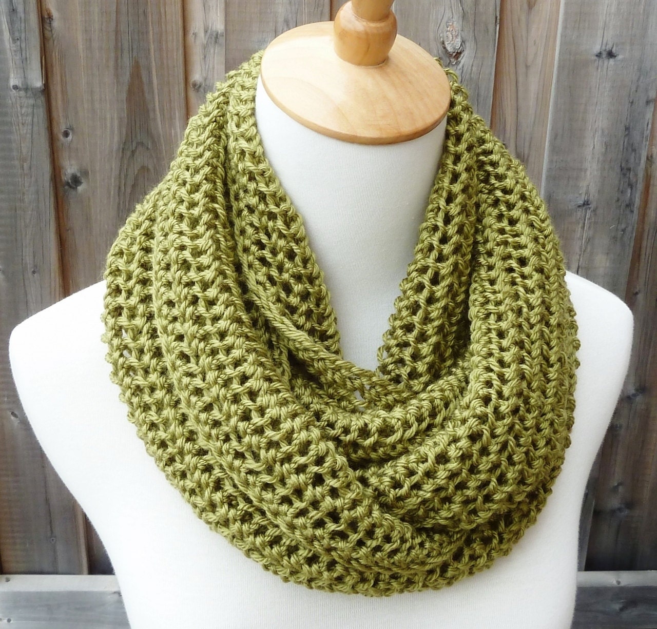 Leaf Green Infinity Scarf - Green Infinity Scarf - Circle Scarf - Ready to Ship