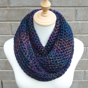 Hand Knitted Multicolor Acrylic Infinity Scarf