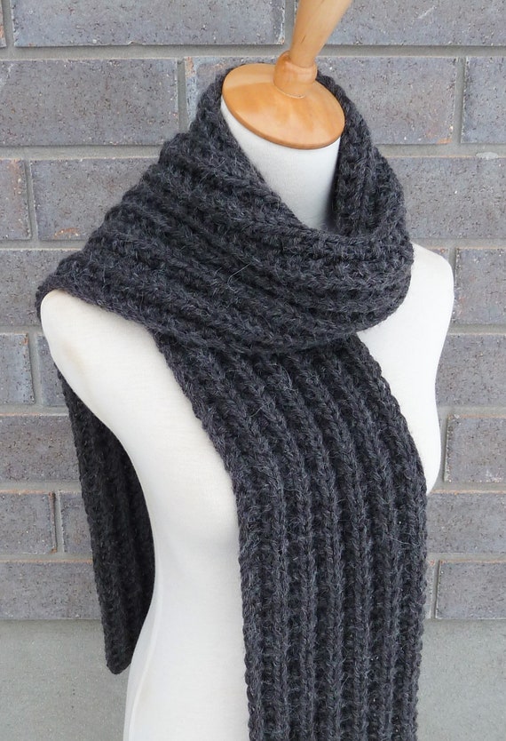 peepinsidehead Wool knit scarf (GRAY)