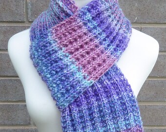 Multicolor Scarf - Purple and Blue Infinity Scarf - Long Scarf - Ready to Ship