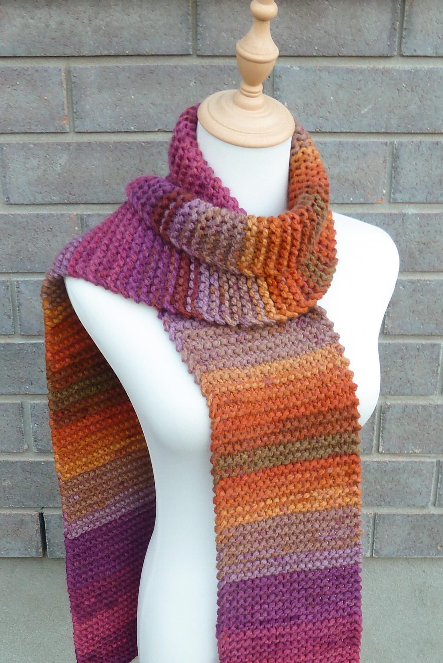 Hand Knitted Multicolor Scarf: Chunky Acrylic Knit - Etsy
