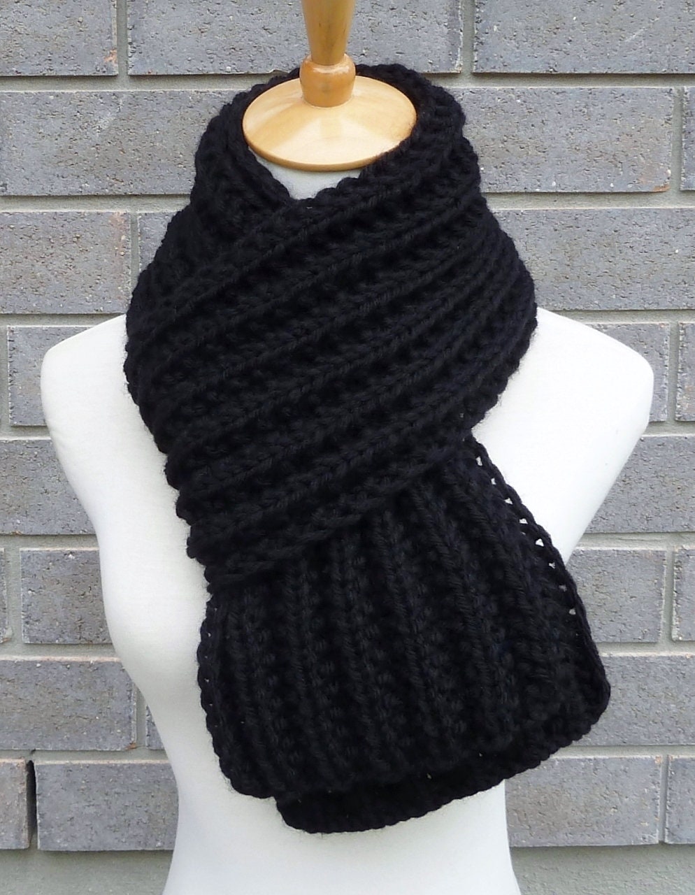 wool black scarf