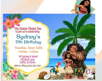 Moana Invitation, Moana and Maui Birthday Party Invitation, Moana, Moana Party Invitations, EDITABLE Instant DIGITAL DOWNLOAD