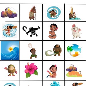 Moana Bingo, Moana Party Bingo, Printable Moana BINGO Children's ...