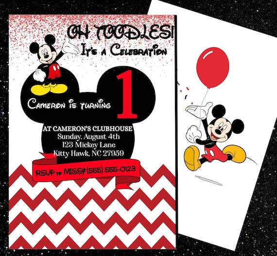 Invitations métalliques pour fête d'anniversaire, Disney Mickey Mouse  Forever, paq. 8