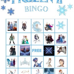 Frozen 2 Bingo, Frozen Party Bingo, Printable Frozen BINGO Children's ...