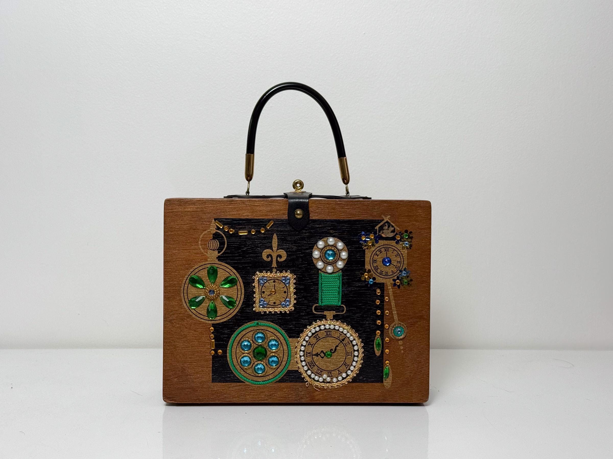 ♕エニッドコリンズ✴︎1960‘s◆Enid Collins✴︎Box bag◆✴︎ Enid Collins of Texas Vintage Box Purse - Flora and Fauna