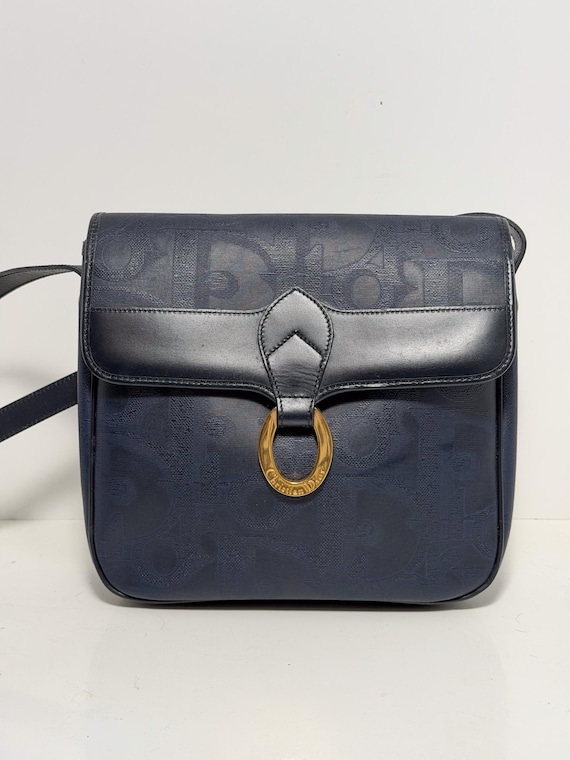 Vintage Y2K Christian Dior Trotter Crossbody Bag – Navy Blue