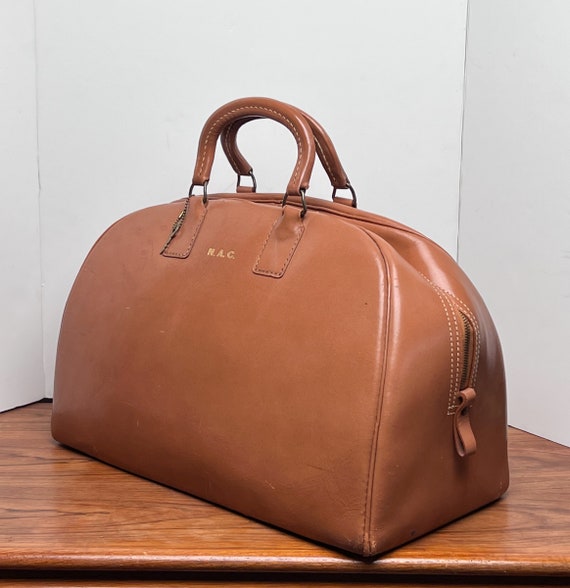 Vintage Mutual Company Doctor Bag in Tan Leather … - image 4