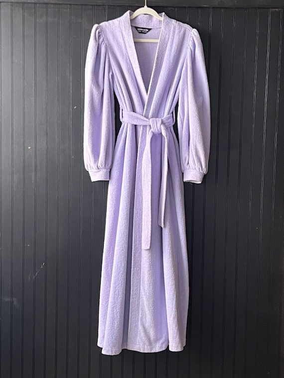 Vintage Pierre Cardin Lilac Purple Terrycloth Robe